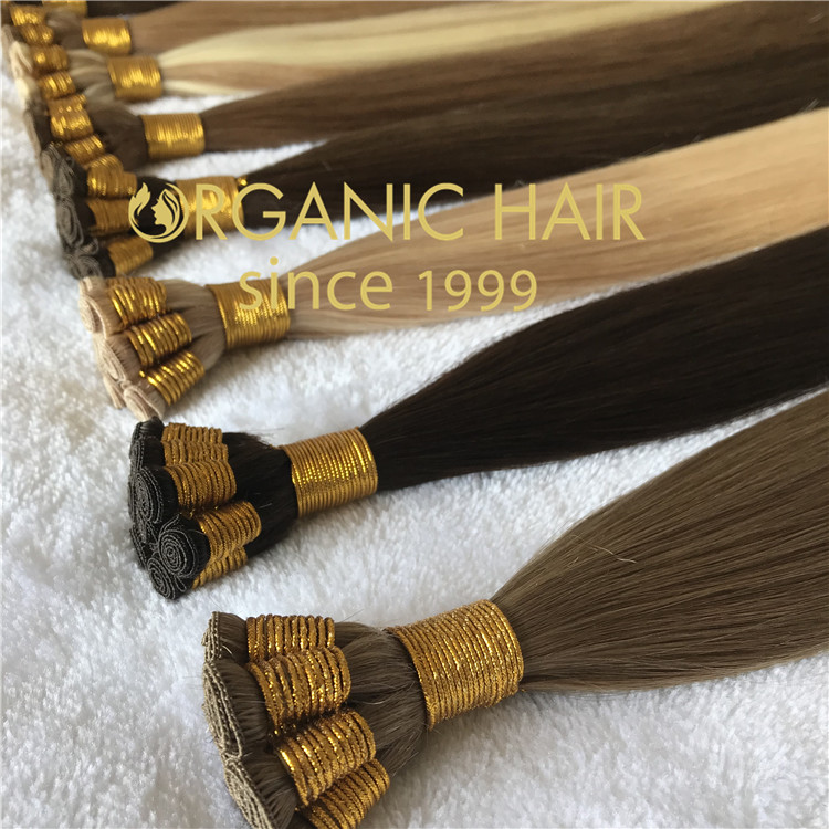 Full cuticle remy human hair extensions--hand tied weft   C100